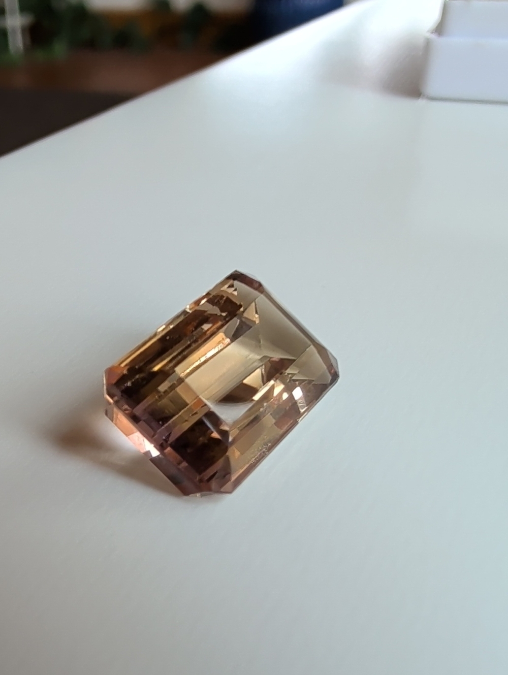 12.5 ct Bicolor Ametrine Gemstone Rectangular Cut